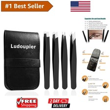 Professional 4 1 Tweezers Set: Precision Tools for Hair Removal  Beauty Care
