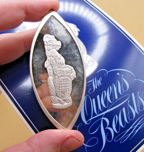 BULLION 1976 1.5oz Silver Ingot QUEENS BEASTS The Beaufort Yale