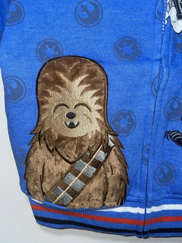STAR WARS Character Jacket Hoodie Full Zip Boys 5 Chewbacca Darth Vader NWT - Picture 6 of 12