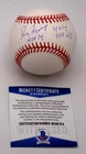 GREG MADDUX HOF 14 4XCY 355 WS SIGNED STAT BASEBALL AUTOGRAPH BECKETT CERTIFIED.