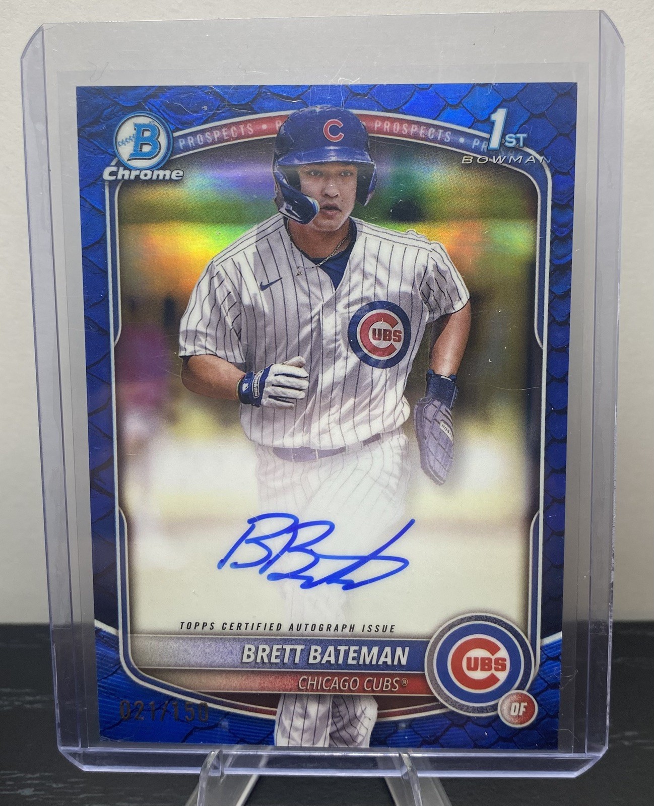 Brett Bateman 2025 Bowman Chrome CPA-BBA Blue Reptilian Auto /150 Cubs