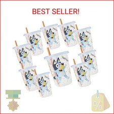 The First Years Bluey Take Toss Toddler Straw Cups - Spill Proof Toddler Sippy