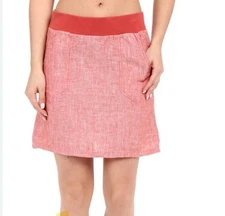 Women’s TOAD & CO Cedar Red 100% Linen Lina Pull On Skirt, Medium, NEW