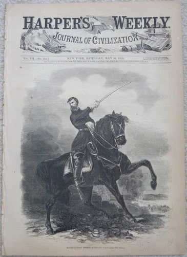 1863 Harper's Weekly May 23, Civil War, Battle of Chancellorsville, Virginia Map