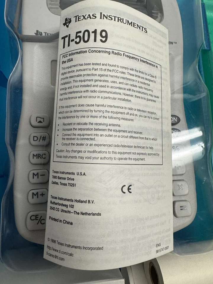 VINTAGE SEALED PACKAGE Texas Instruments Ti-5019 Digital Calculator - Image 3 of 4