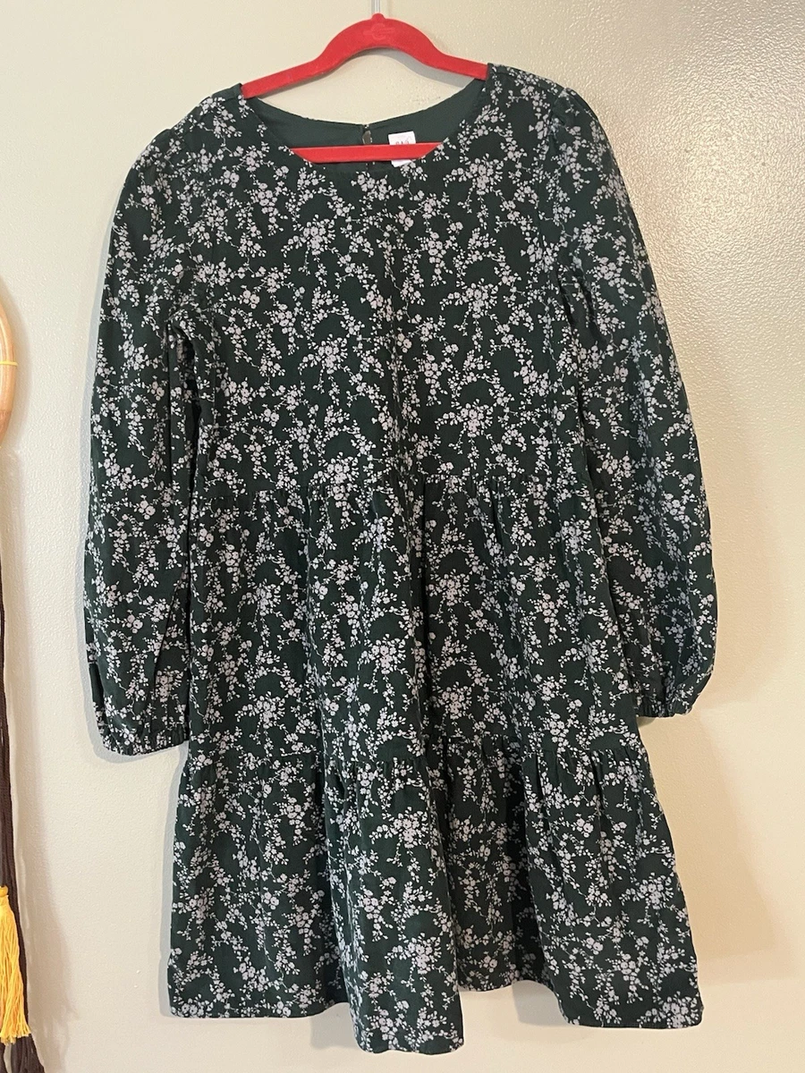 slim fit dress slacks Toddler Little Girls Ditsy Flowers Corduroy Dress 1-2 T / Sage