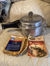 Vintage MIRRO-MATIC Aluminum 4Qt Pressure Cooker Pan 958 394M USA Mirro Matic