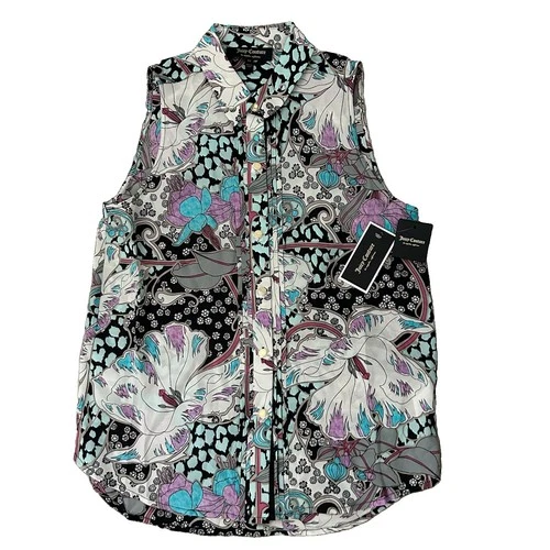 Juicy Couture Prism Floral Silk Blouse Size XS