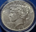 A 1926-S Peace Dollar 90% Silver $1 Dollar.  High Grade!