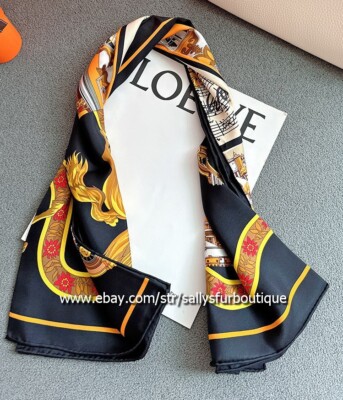 Violin Print 18 Momme Twill Silk Wrap Scarf Double Face Shawl 35