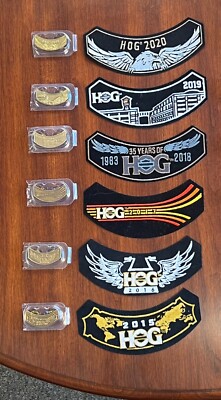 HARLEY-DAVIDSONハーレーダビットソン　レザージャケットHOGバッジ HARLEY OWNERS GROUP HOG Patch & Pin Lot Harley Davidson 2002-2020