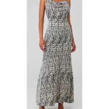 Elliatt Maxi Dress Women's Medium Black White Slip Floral Print Strappy Formal
