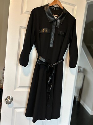 NWT Ashley Stewart Faux Leather Black Dress 18 - 20 NWT Ashley Stewart Faux Leather Black Dress 18 - 20