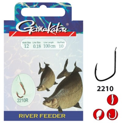 Gamakatsu BKD-2210R River Feeder 100cm - Vorfachhaken rot