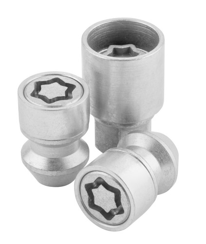 Écrous Antivol Pour Jante Hyundai - M12x1.5, Filetage Conique, Double Hexagone 17/19 Mm, Pack De 4 + Clé