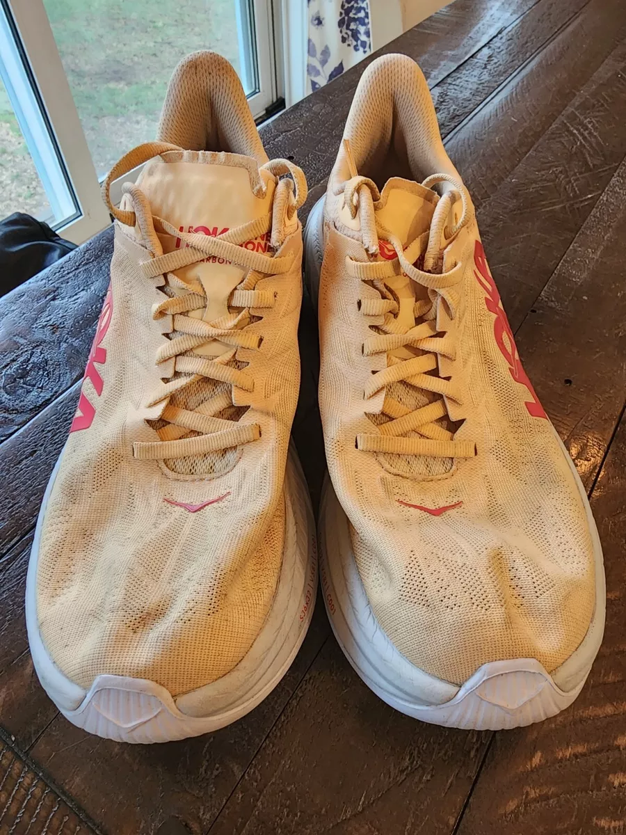 HOKA ONE ONE W CARBON X 2 Yellow Red Running Shoes Women s Size 9B