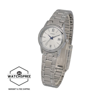 Casio Ladies' Analog Stainless Steel Band Watch LTPV002D-7B3 LTP-V002D-7B3