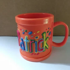 Personalized PATRICK or EVAN Childs Kids 3D Name Plastic 10 fl. oz Mug Cup