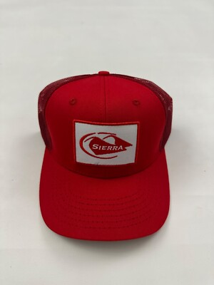  Sierra Embroidered Graphic Red Snapback Cap Hat One Size
