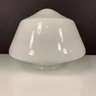 Vtg White Milk Glass Ceiling Light Globe Shade School House 4”Fitter 1950’s Opal