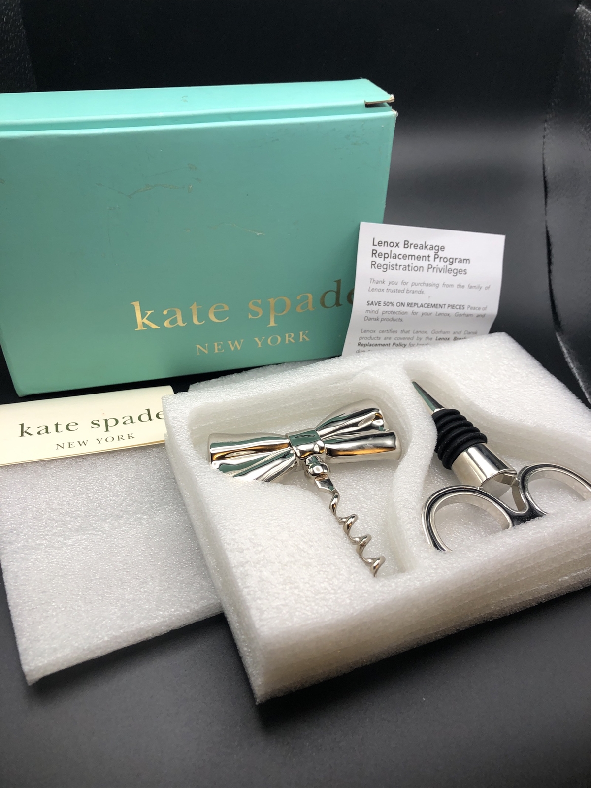Lenox Kate Spade New York Two of a Kind Bar Set Corkscrew/Bottle
