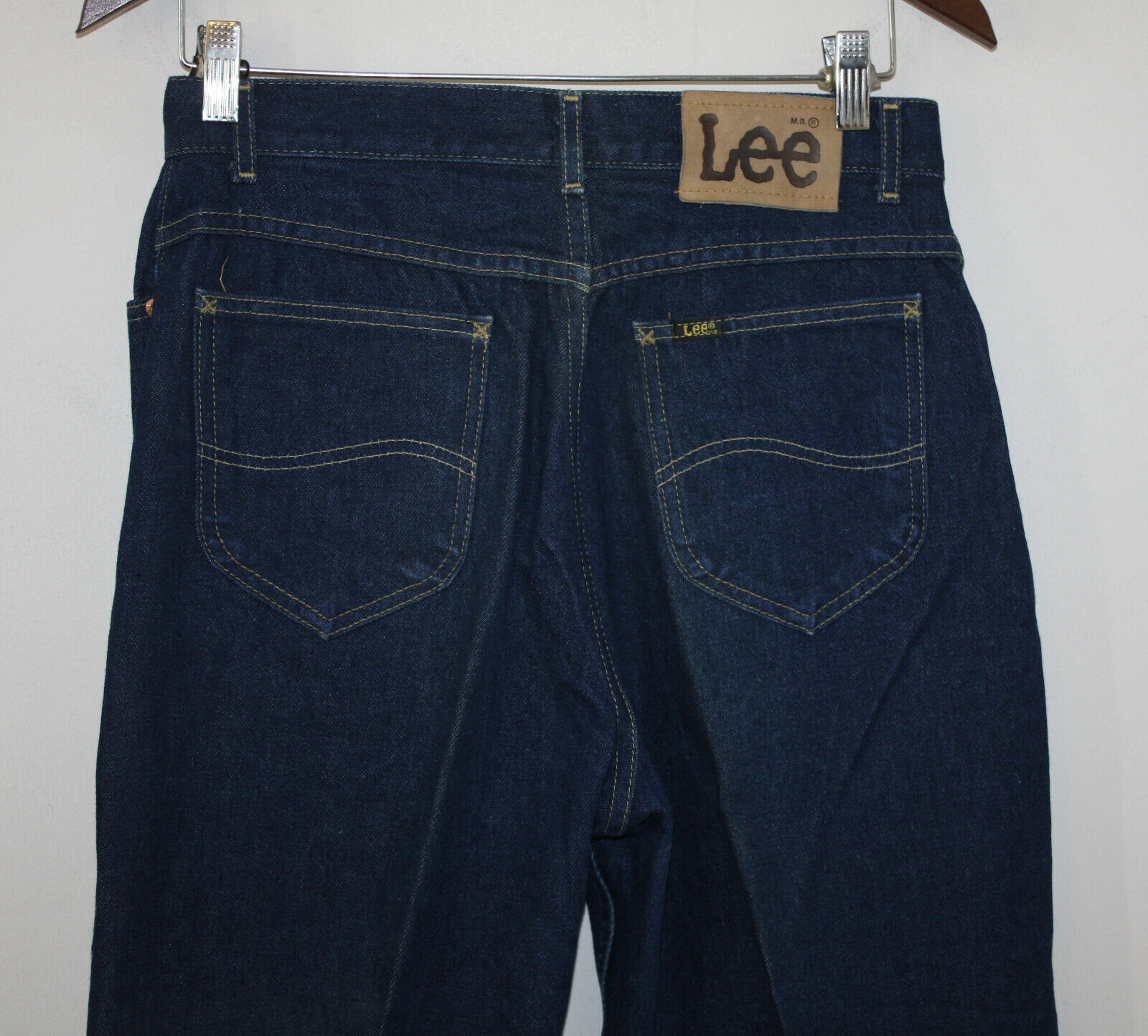 1980s Lee Pants: 80s -Lee- Womens hazy light blue cotton tapered