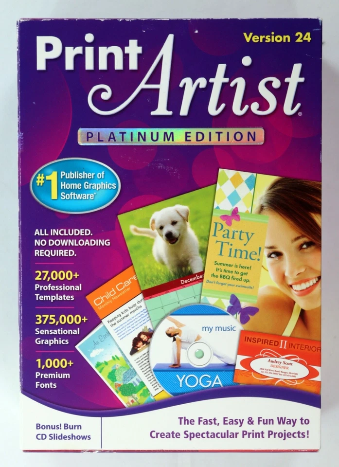 Print Artist Platinum Edition Version 24 - Windows XP, Vista, or 7 DVD. NIB - Image 2 of 4