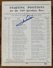 1969 Indy Indianapolis 500 Starting Book SIGNED Mario Andretti Win PSA DNA COA