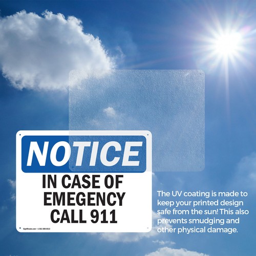 (2 Stück) Im Falle von Notruf 911 OSHA Hinweis Schild Aufkleber Metall Kunststoff - Bild 7 von 23