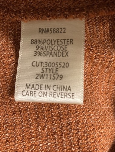 MAX STUDIO London Sweater Long Dolman Sleeve Rust Brown Size 3X - 第 8/8 張圖片
