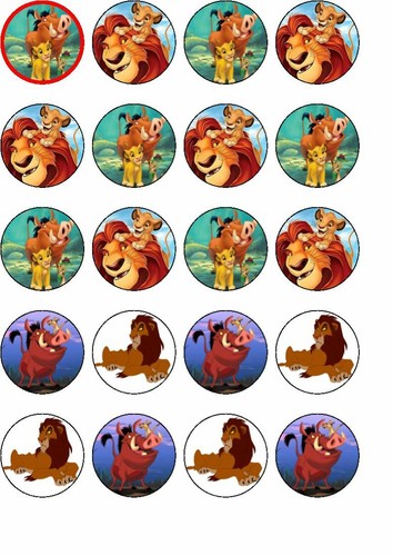 24 Lion King Edible Rice Paper Cup Cake Toppers Ebay