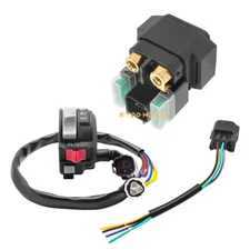 Start Stop Switch& Starter Solenoid Relay& Plug for Yamaha Raptor 700 700R 06-23