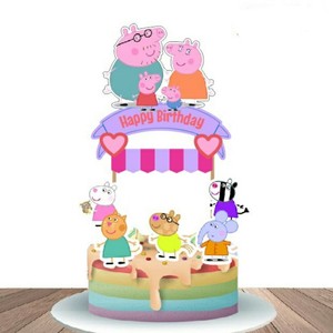 Peppa Pig Family Birthday Cake Topper Cupcake Toppers Decoration Picks Ebay