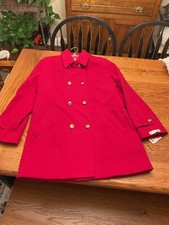 Vtg Mackintosh New England Red Wool Womens Sz 6 Doublebreasted Coat