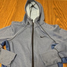 Nike Blue Zip Front Hoodie Jacket Therma-Fit Women  s Size XS Running Activewear