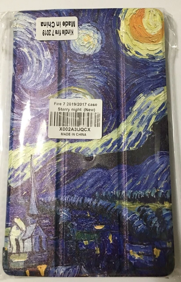 Funda protectora delgada de cuero PU para Kindle Fire 7 2019 Starry Night Smart Foto 3 de 4