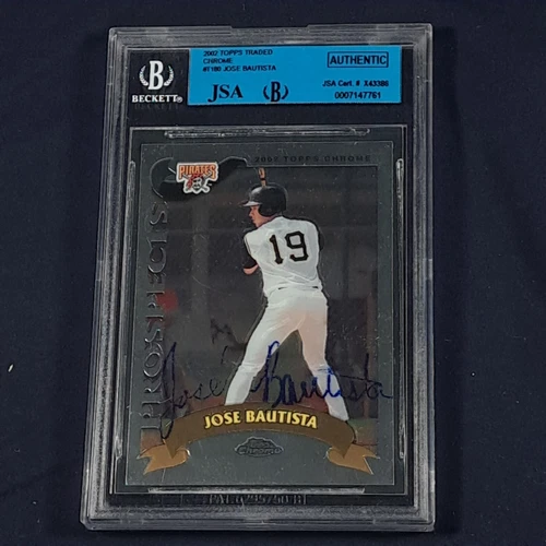 Jose Bautista Signed 2002 Topps Chrome Traded Rookie Card JSA Beckett #T180