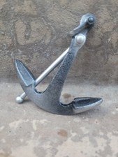 Nautical 5" Anchor Paperweight - Rustic Silver Cast Iron Anchor Home Decor
