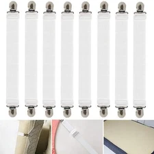 8Pack Adjustable Bed Sheet Straps Elastic Bed Fitted Sheet Holder with Clips