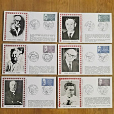 ⭐ FRANCE 6 Enveloppes FDC Hommes Célèbres 1987 AMIS 1er Jour - Timbre Poste ⭐