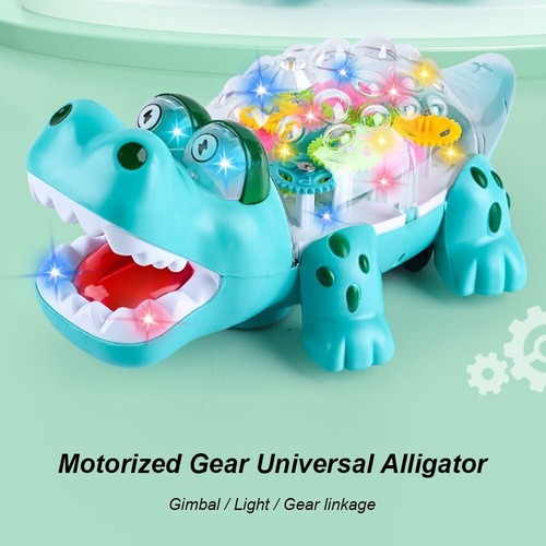 CROCODILE ELECTRIC BUMP & GO ACTION LED LIGHTS & MUSIC 18CM Blue / Green - Picture 6 of 15