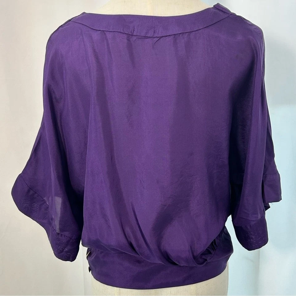 Blusa de seda cuello cuadrado Y2K Gibson de colección TALLA S Foto 3 de 4