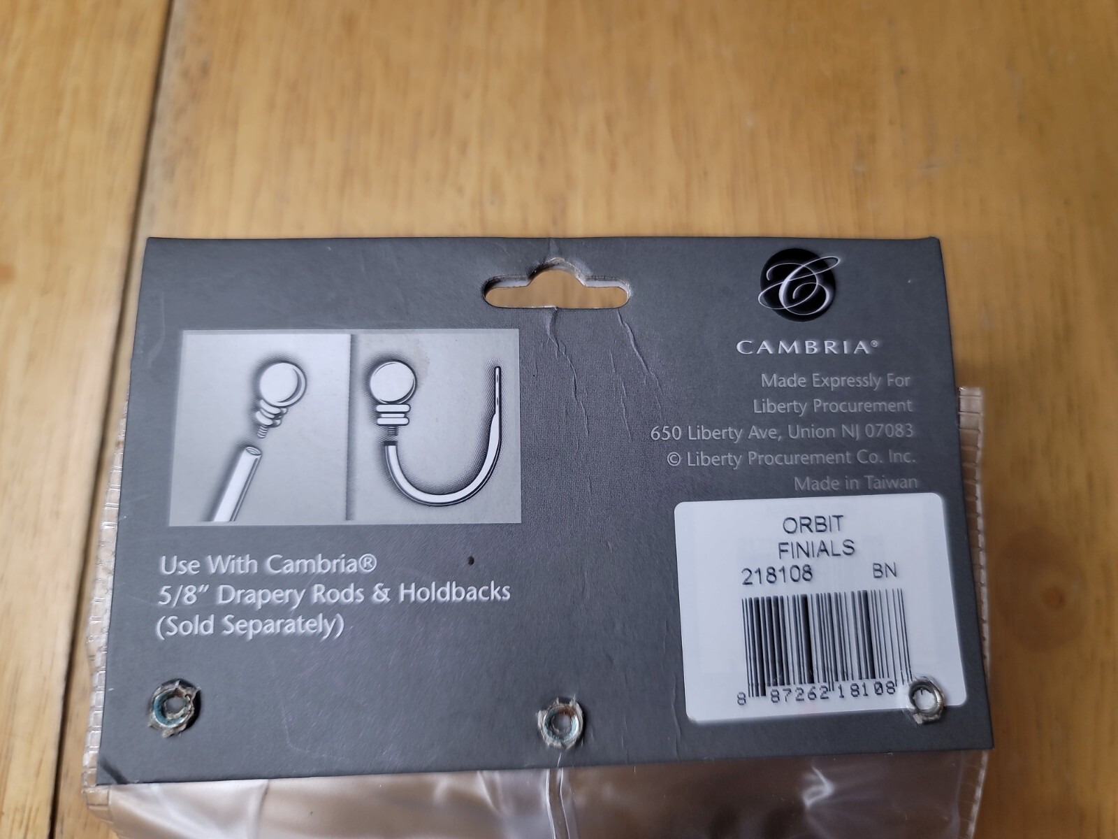 Cambria Classic Curtain Rod Finials Brushed Nickel Orbit 218108 2pc for