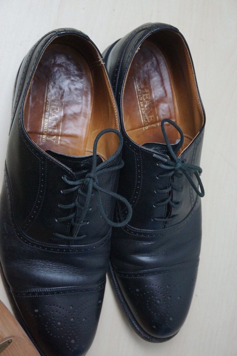 Cheaney Brogue Cap Toe Black Leather Mens Dress Shoes Sz 10.5 175D England Cheaney Brogue Cap Toe Black Leather Mens Dress Shoes Sz  main image 2