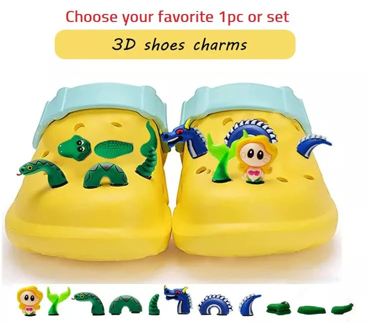 3D Shoe Charms Compatible with Crocs Bracelets Adapters Kids Adults Fun 1 2 3pc