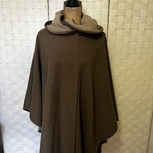 Poncho scialle lana Jimmy Hourihan Irlanda vintage con cappuccio made in Dublin - Foto 5 di 12
