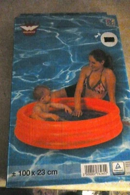 WEHNCKE HAPPY PEOPLE Pool Planschbecken Kinderpool Badespaß Farbe: Orange Größe: 100 x 23 cm Neu