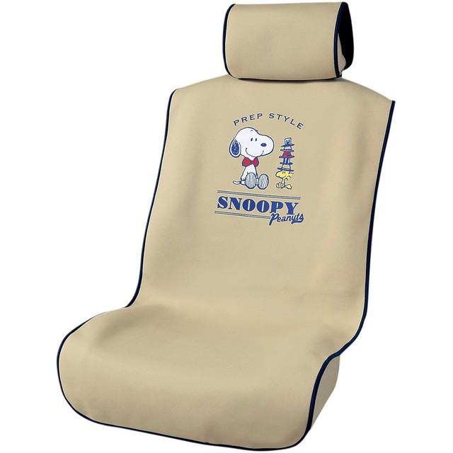 JDM Peanuts Snoopy car accessory seat cover mat beige Kawaii 417950BE
