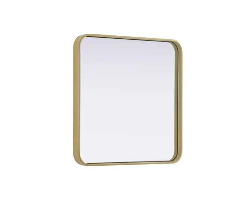 Elegant Decor Contour Metal Square Mirror 24X24" Brass - Picture 4 of 7
