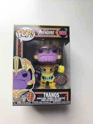 Funko POP! 909 Marvel Thanos Avengers Endgame Neu! Special Edition! Black Light
